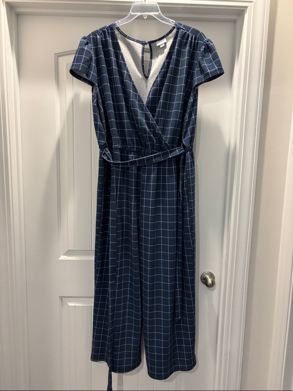LuLaRoe Karen Jumpsuit 2XL Blue White Flattering